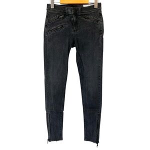 rag & bone RBW23 Jeans in Alcove Womens 28 Frayed Raw Cut Hem Black/Grey